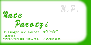 mate parotzi business card